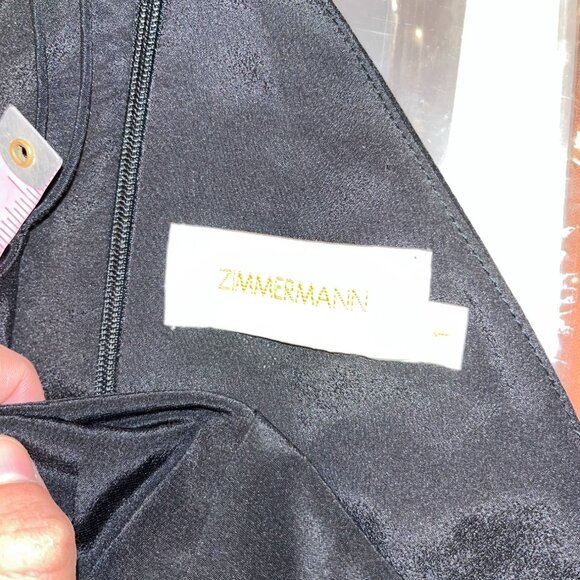 ZIMMERMANN Silk Tuck Dress Blck Maxi Halter Drape  Size 1 (6 Womens) - Picture 11 of 13